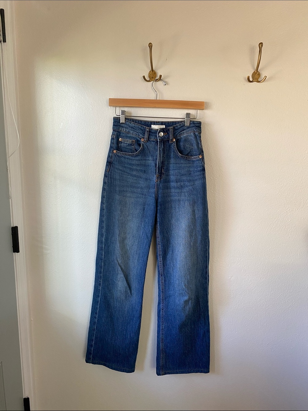 H&M Dark Blue Wide-Leg Women's Jeans